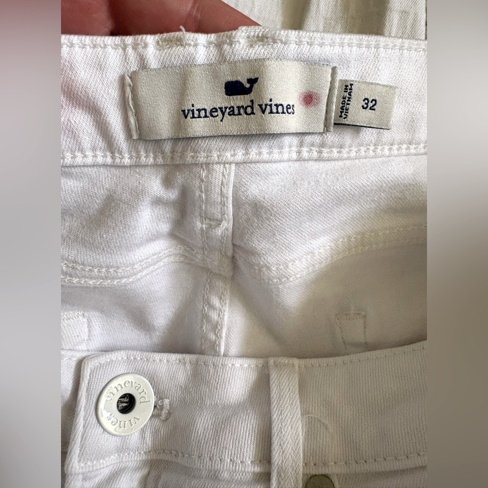Vineyard Vines High Rise Skinny White Denim Cropped Jeans, Size 32, Resortwear - Picture 6 of 6